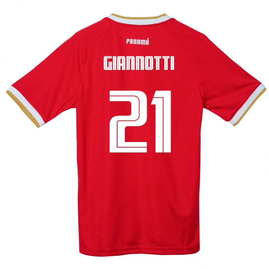 ילדים כדורגל פנמה Daniel Giannotti #21 אדום חום לבן ג'רזי ביתית 26-28