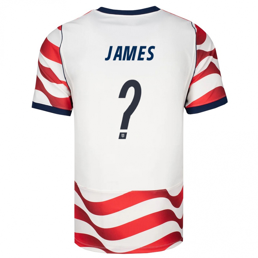 ילדים כדורגל ארצות הברית Ian James #0 אדום לבן שחור ג'רזי ביתית 26-28