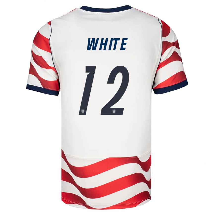 ילדים כדורגל ארצות הברית Matthew White #12 אדום לבן שחור ג'רזי ביתית 26-28