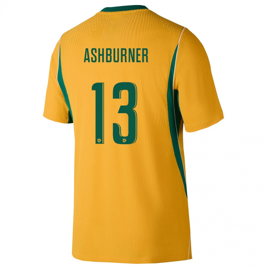 ילדים כדורגל אוֹסטְרַלִיָה Winston Ashburner #13 צהוב ירוק ג'רזי ביתית 26-28