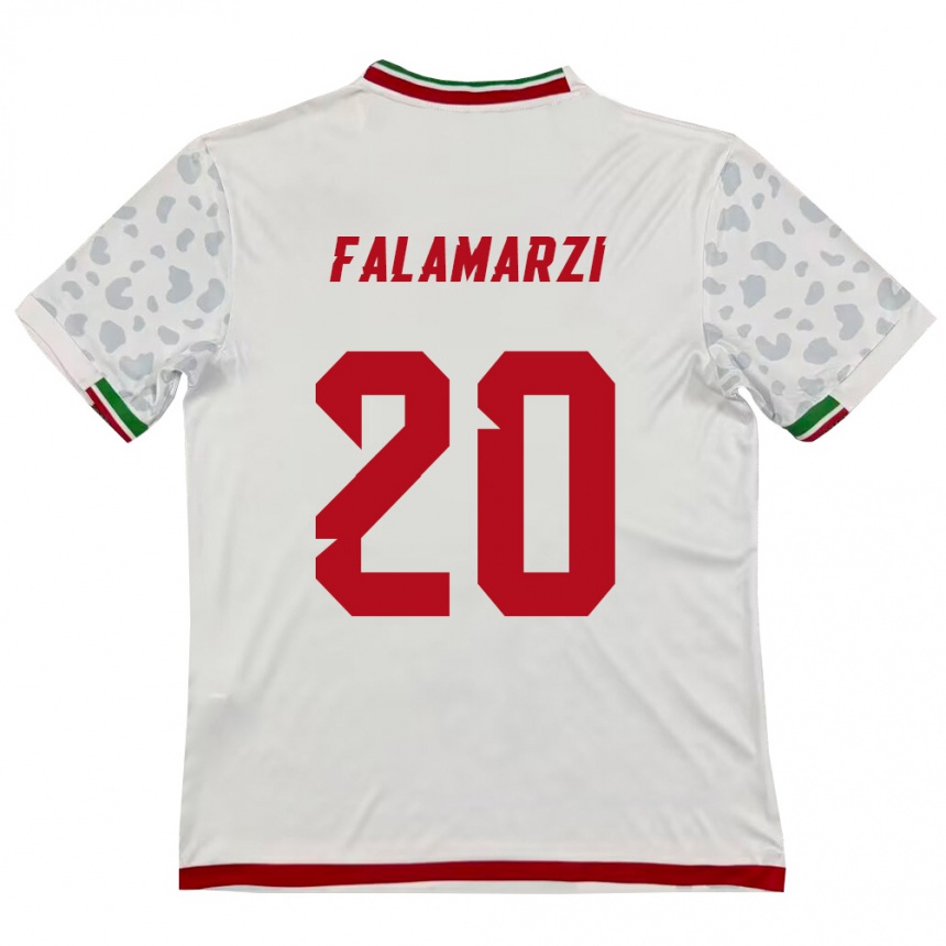 ילדים כדורגל איראן Esmaeil Falamarzi #20 לבן אדום ג'רזי ביתית 26-28