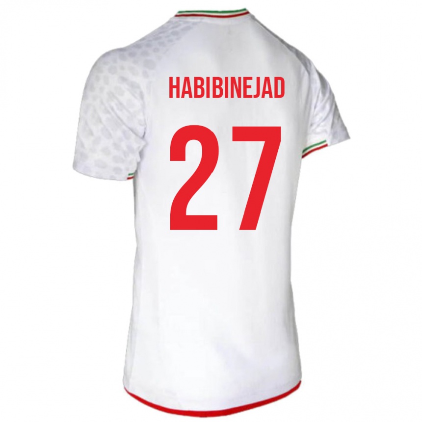 ילדים כדורגל איראן Hadi Habibinejad #27 לבן אדום ג'רזי ביתית 26-28