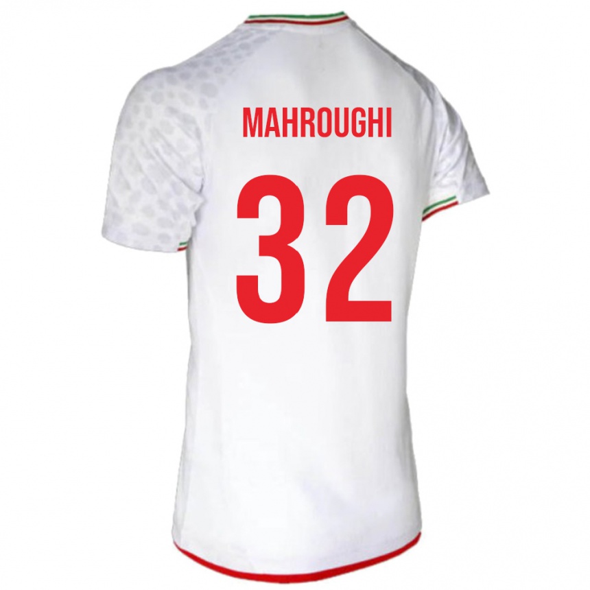 ילדים כדורגל איראן Ehsan Mahroughi #32 לבן אדום ג'רזי ביתית 26-28