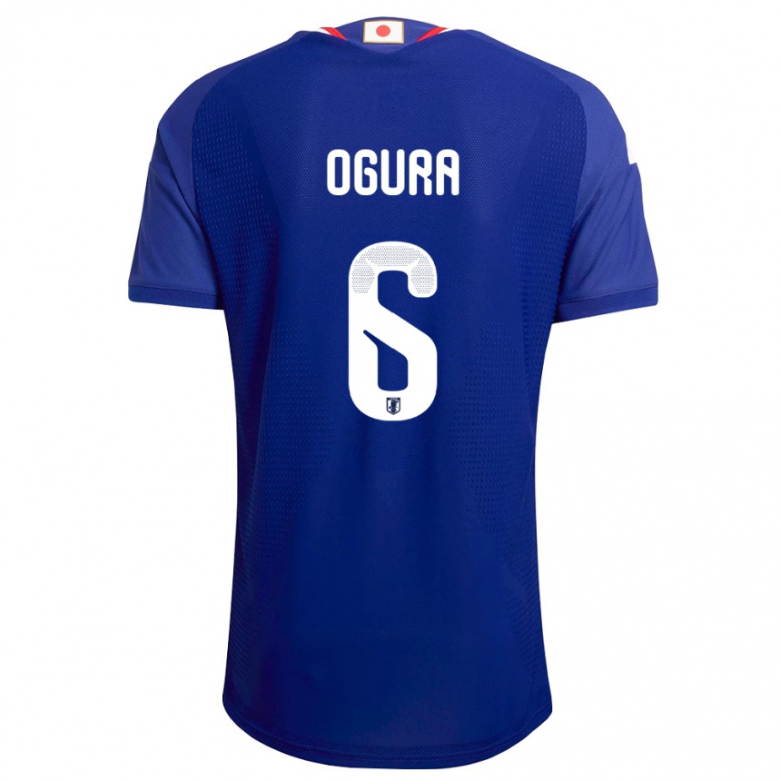 ילדים כדורגל יַפָּן Kosei Ogura #6 כחול לבן אדום ג'רזי ביתית 26-28