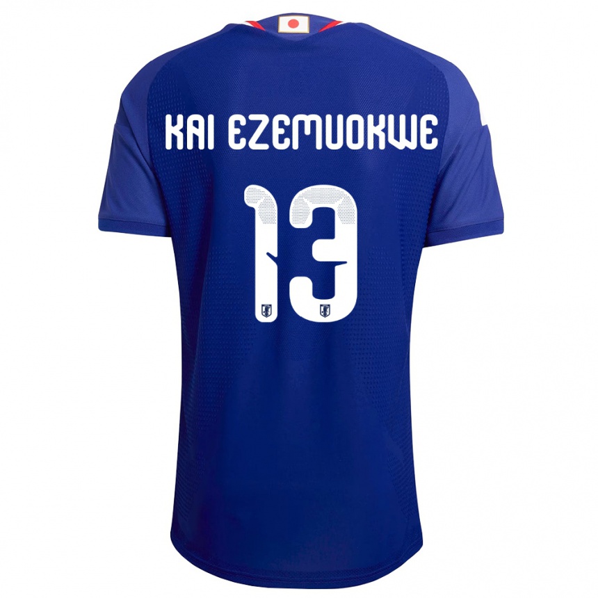 ילדים כדורגל יַפָּן Chimezie Kai Ezemuokwe #13 כחול לבן אדום ג'רזי ביתית 26-28