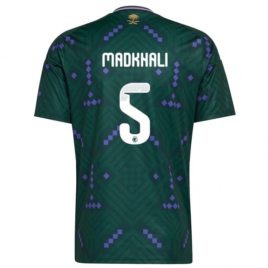 ילדים כדורגל ערב הסעודית Mohammed Madkhali #5 ירוק סגול לבן ג'רזי ביתית 26-28