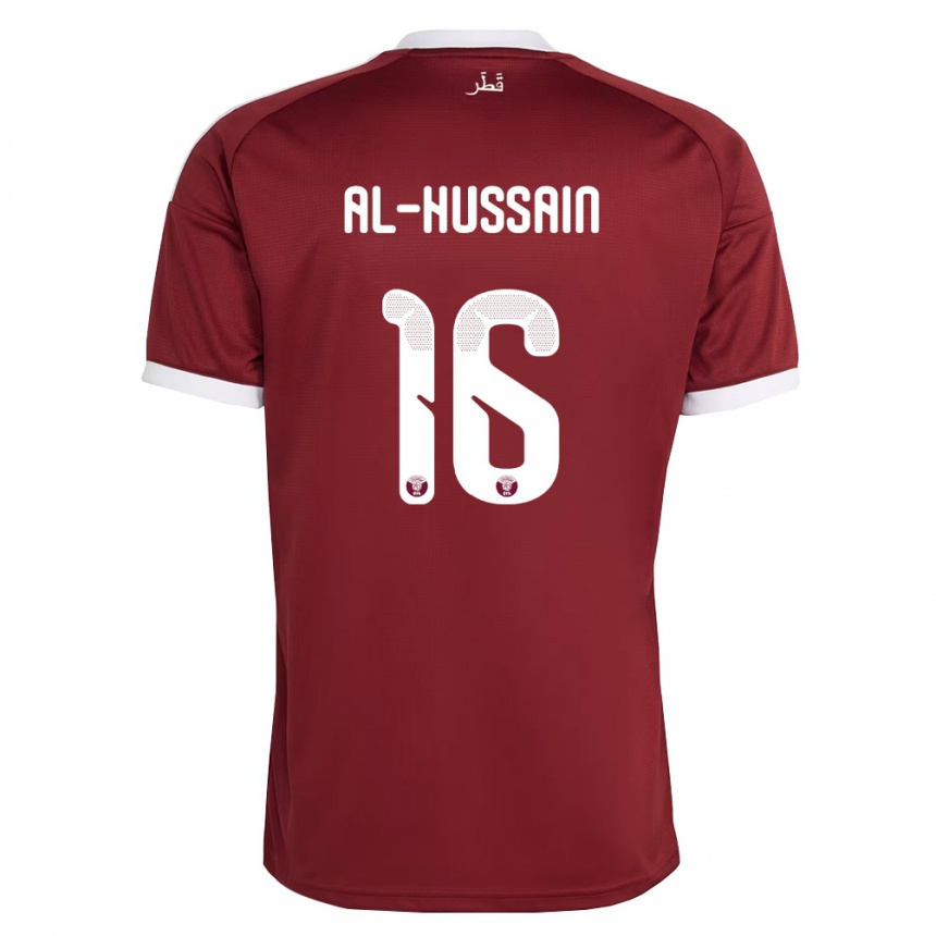 ילדים כדורגל קטאר Al-Hashmi Al-Hussain #16 אדום בורדו לבן ג'רזי ביתית 26-28