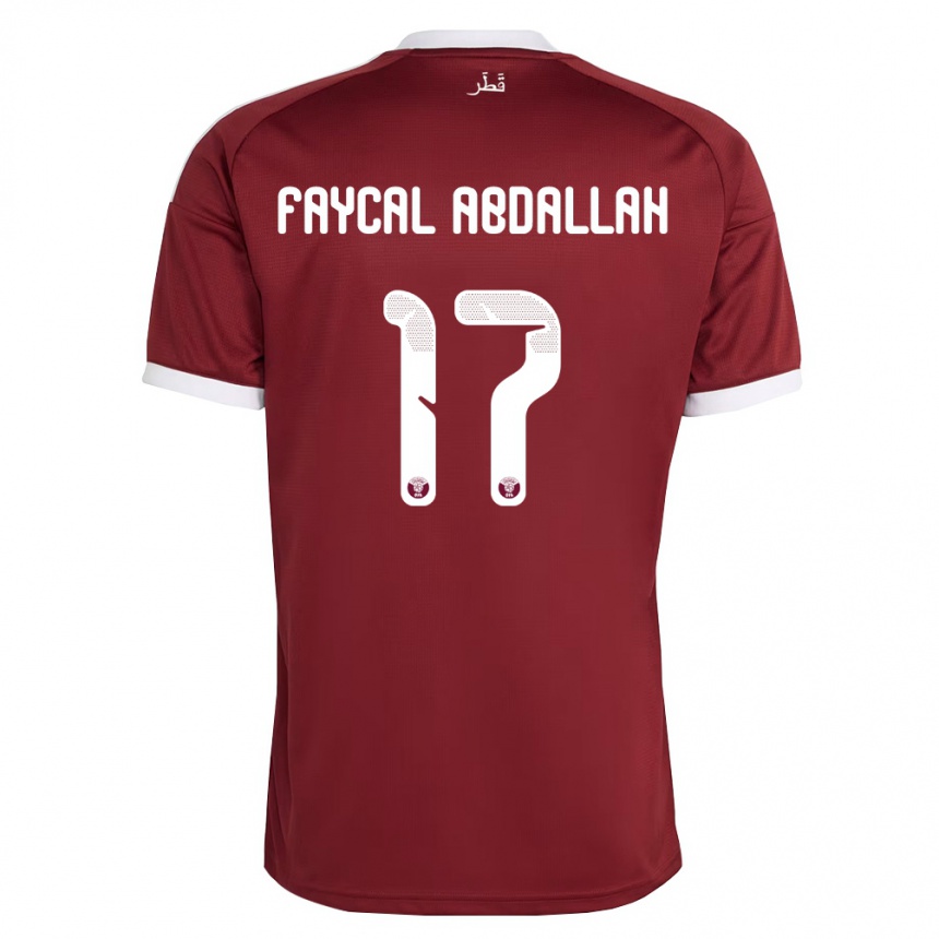 ילדים כדורגל קטאר Jude Faycal Abdallah #17 אדום בורדו לבן ג'רזי ביתית 26-28