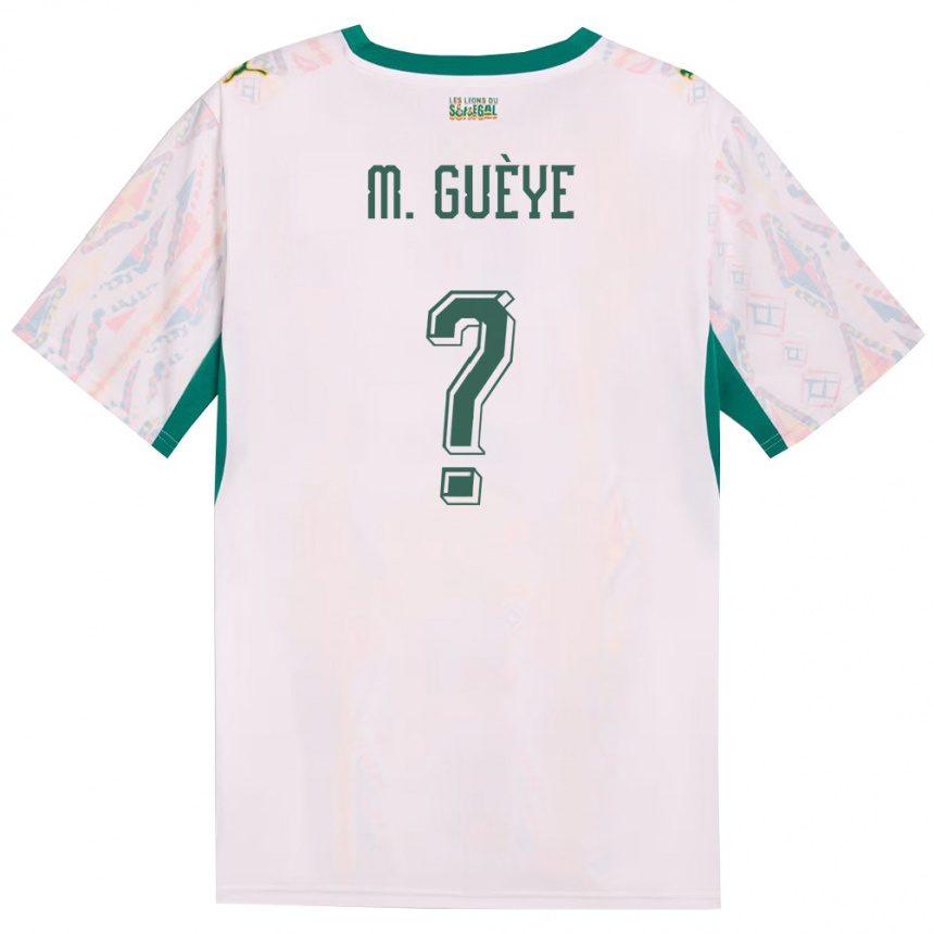 ילדים כדורגל סנגל Mouhamed Guèye #0 לבן ירוק צהוב ג'רזי ביתית 26-28