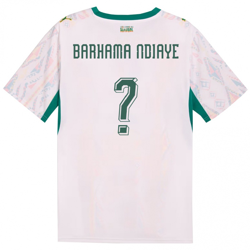 ילדים כדורגל סנגל Sidy Barhama Ndiaye #0 לבן ירוק צהוב ג'רזי ביתית 26-28