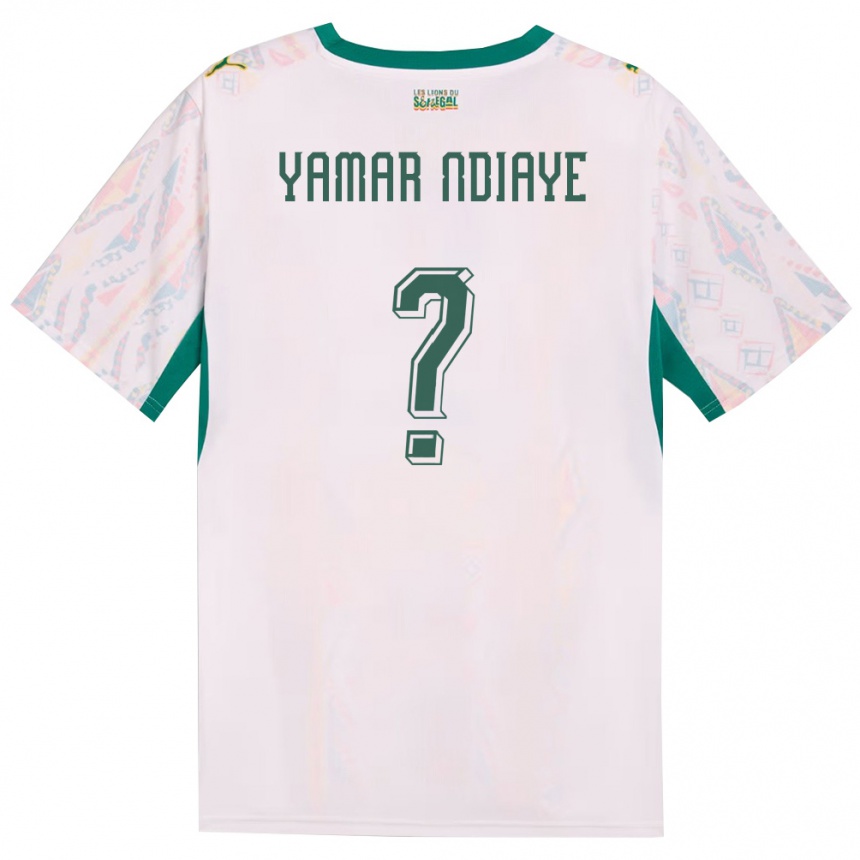ילדים כדורגל סנגל El Hadj Yamar Ndiaye #0 לבן ירוק צהוב ג'רזי ביתית 26-28