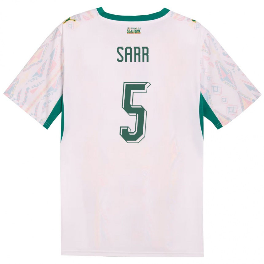 ילדים כדורגל סנגל Omar Sarr #5 לבן ירוק צהוב ג'רזי ביתית 26-28