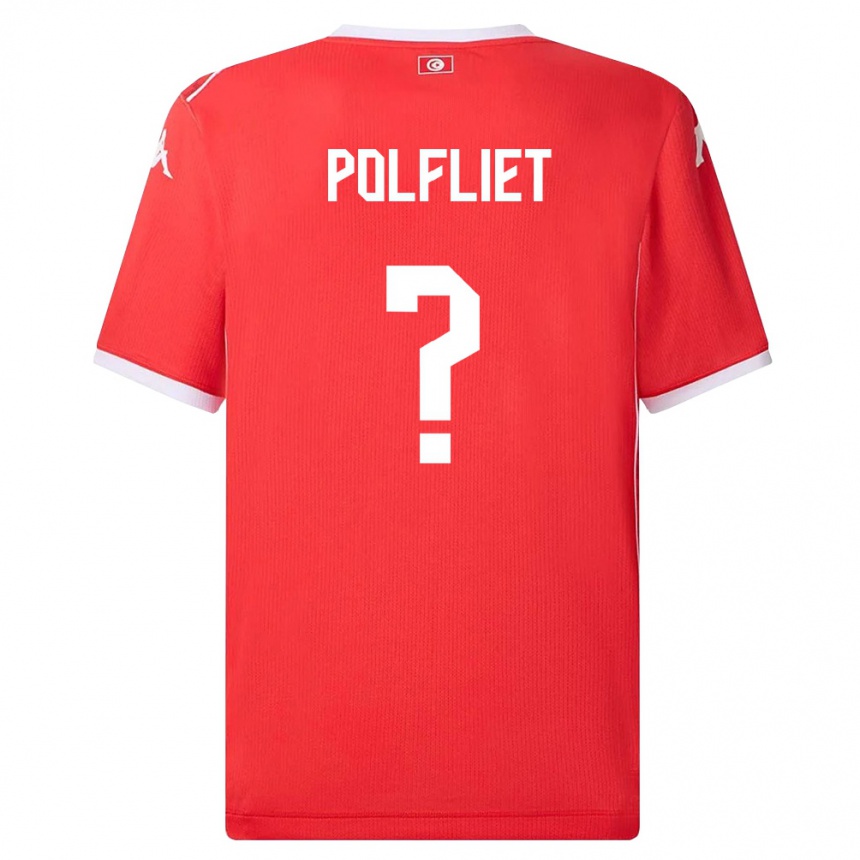 ילדים כדורגל תוניסיה Rami Polfliet #0 אדום לבן ג'רזי ביתית 26-28