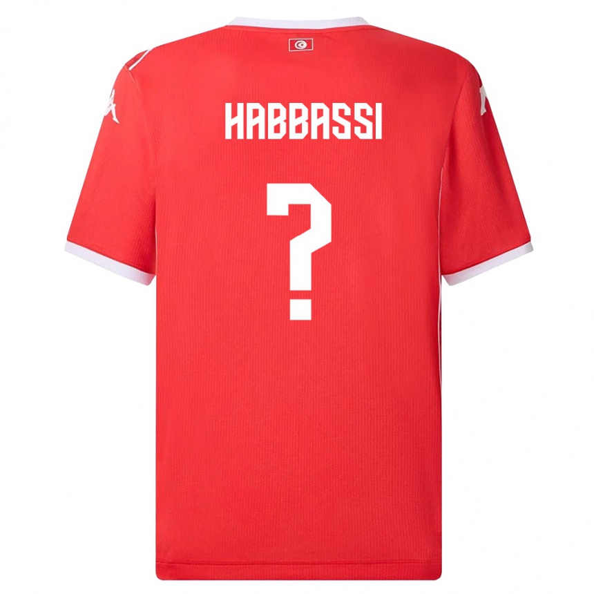 ילדים כדורגל תוניסיה Achref Habbassi #0 אדום לבן ג'רזי ביתית 26-28