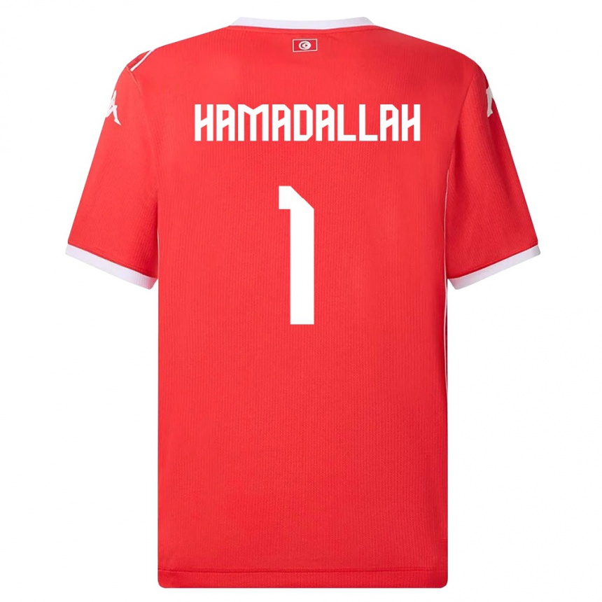 ילדים כדורגל תוניסיה Marouane Hamadallah #1 אדום לבן ג'רזי ביתית 26-28
