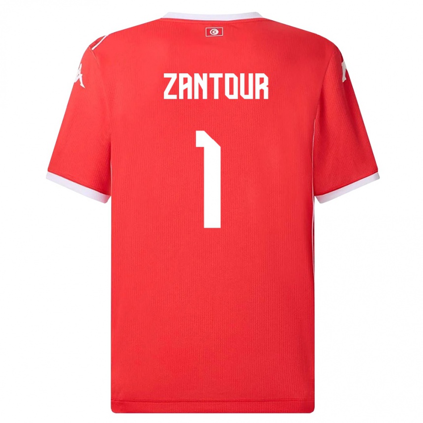 ילדים כדורגל תוניסיה Ishak Zantour #1 אדום לבן ג'רזי ביתית 26-28