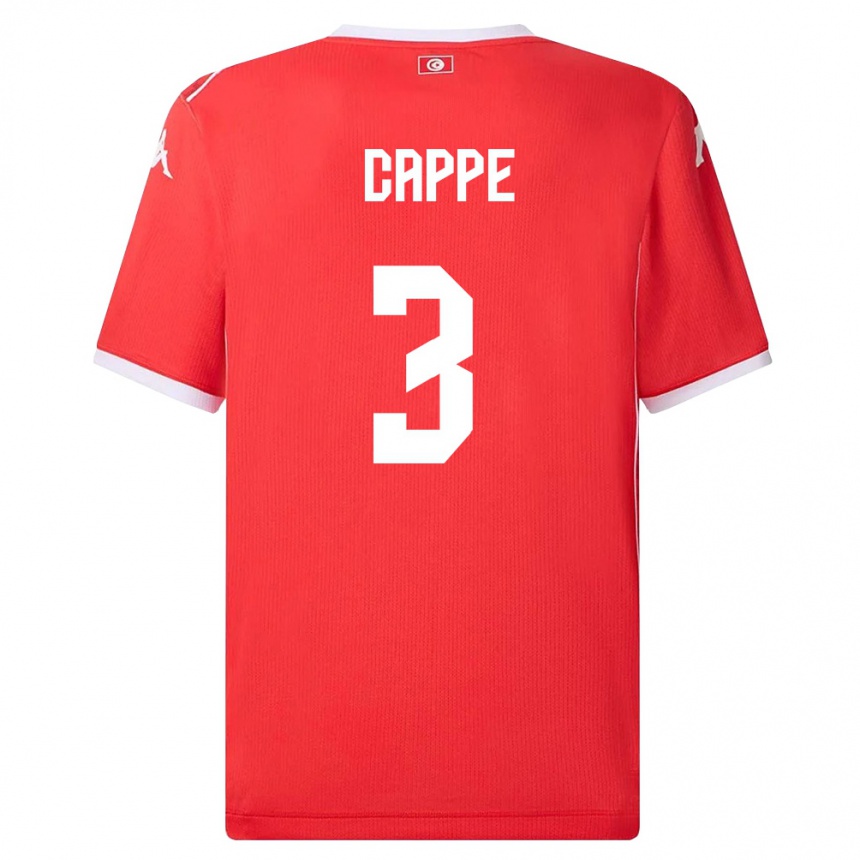 ילדים כדורגל תוניסיה Djibril Cappe #3 אדום לבן ג'רזי ביתית 26-28