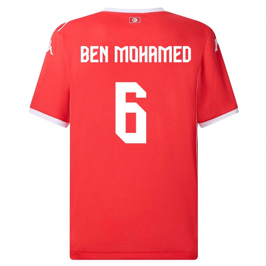 ילדים כדורגל תוניסיה Amir Ben Mohamed #6 אדום לבן ג'רזי ביתית 26-28