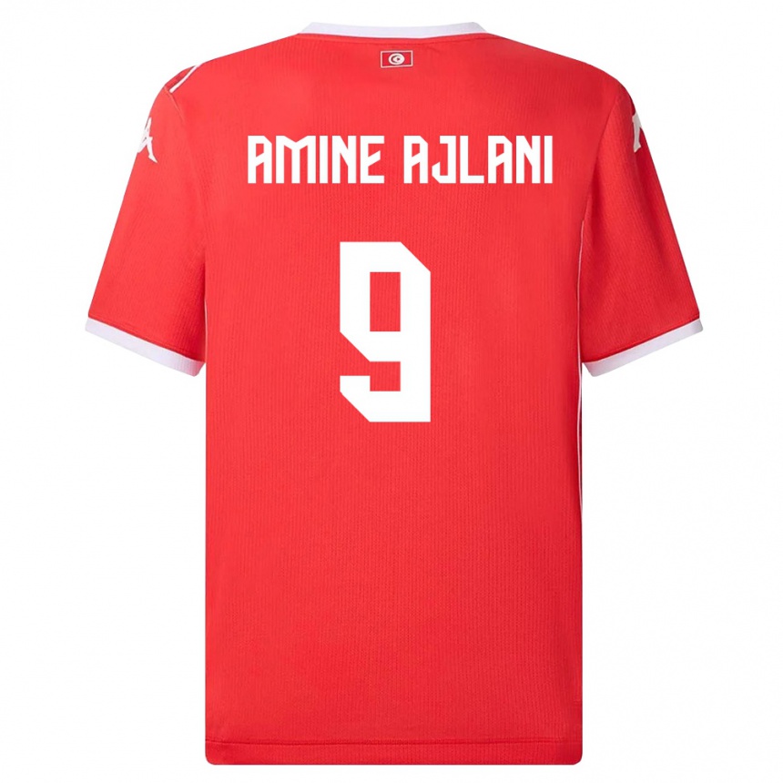 ילדים כדורגל תוניסיה Mohamed Amine Ajlani #9 אדום לבן ג'רזי ביתית 26-28