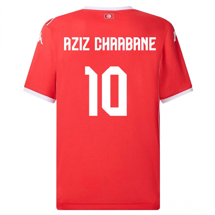 ילדים כדורגל תוניסיה Mohamed Aziz Chaabane #10 אדום לבן ג'רזי ביתית 26-28