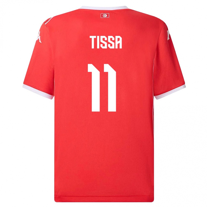 ילדים כדורגל תוניסיה Wassim Tissa #11 אדום לבן ג'רזי ביתית 26-28