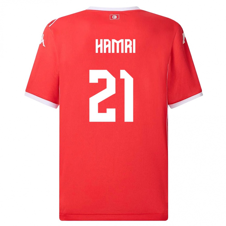ילדים כדורגל תוניסיה Rabii Hamri #21 אדום לבן ג'רזי ביתית 26-28