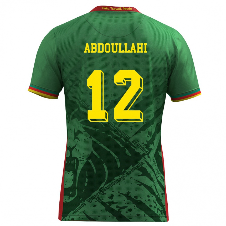 ילדים כדורגל קמרון Tidjani Ahmadou Abdoullahi #12 ירוק צהוב אדום ג'רזי ביתית 26-28