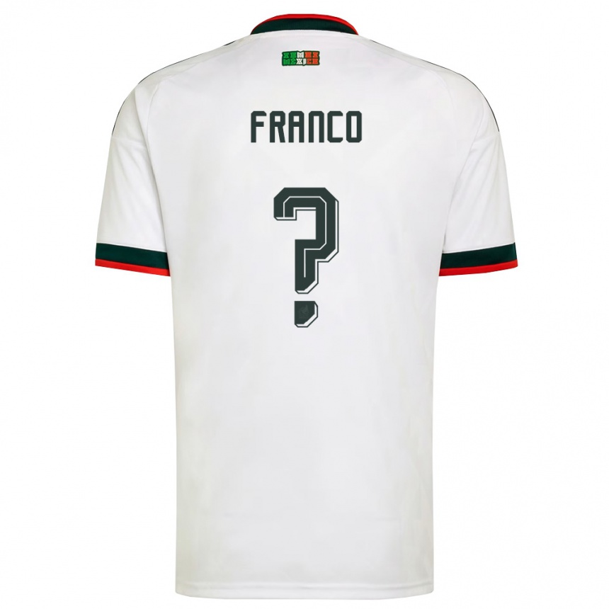 ילדים כדורגל מקסיקו Ramiro Franco #0 לבן בורדו ירוק הרחק ג'רזי 26-28