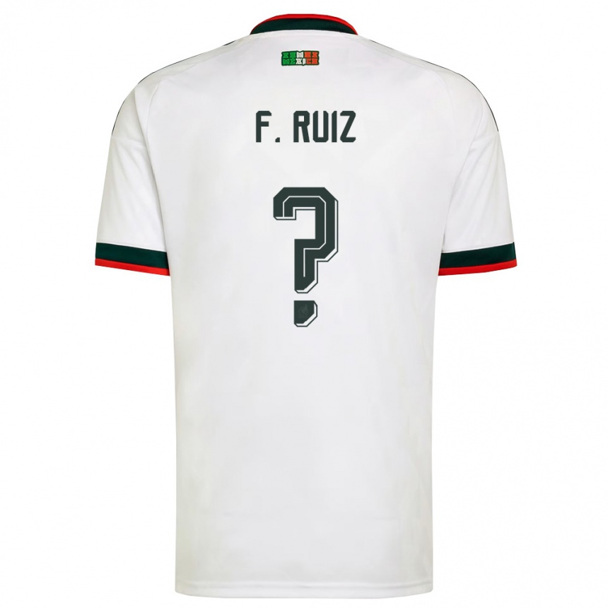 ילדים כדורגל מקסיקו Fernando Ruiz #0 לבן בורדו ירוק הרחק ג'רזי 26-28