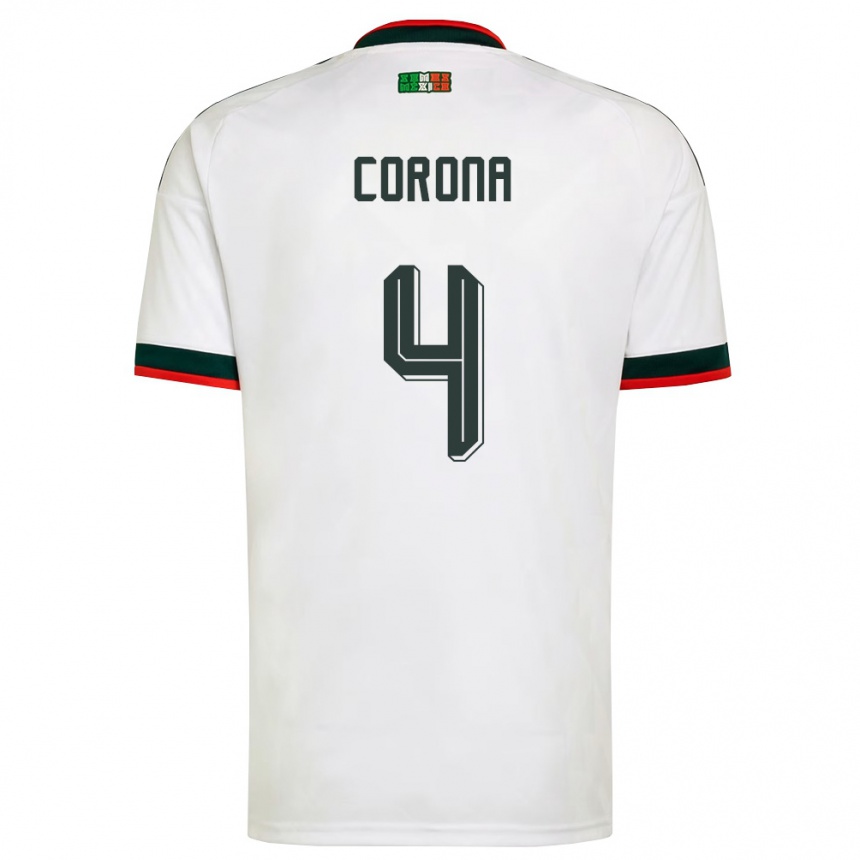 ילדים כדורגל מקסיקו Michael Corona #4 לבן בורדו ירוק הרחק ג'רזי 26-28