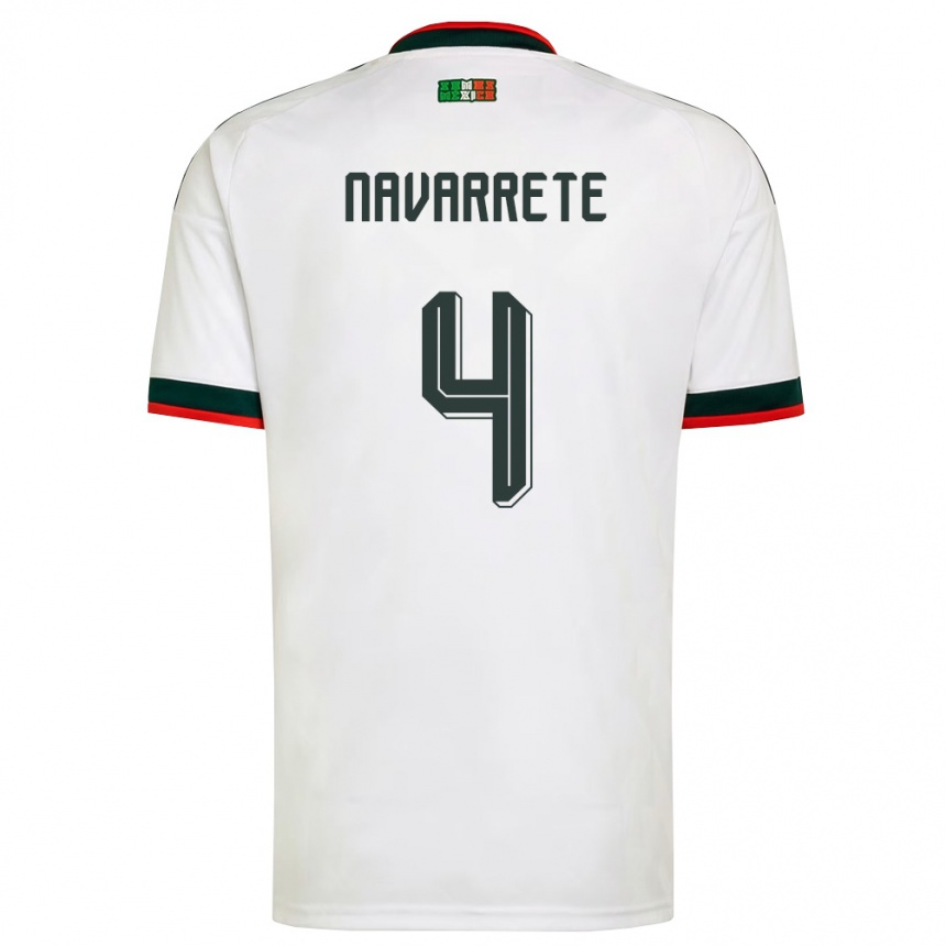ילדים כדורגל מקסיקו Luis Navarrete #4 לבן בורדו ירוק הרחק ג'רזי 26-28