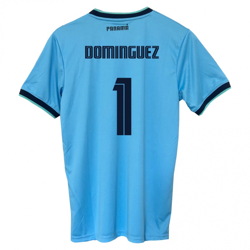 ילדים כדורגל פנמה Valeska Domínguez #1 כחול שמיים שחור הרחק ג'רזי 26-28