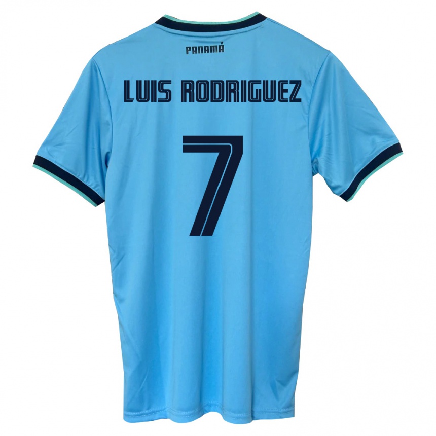 ילדים כדורגל פנמה José Luis Rodríguez #7 כחול שמיים שחור הרחק ג'רזי 26-28