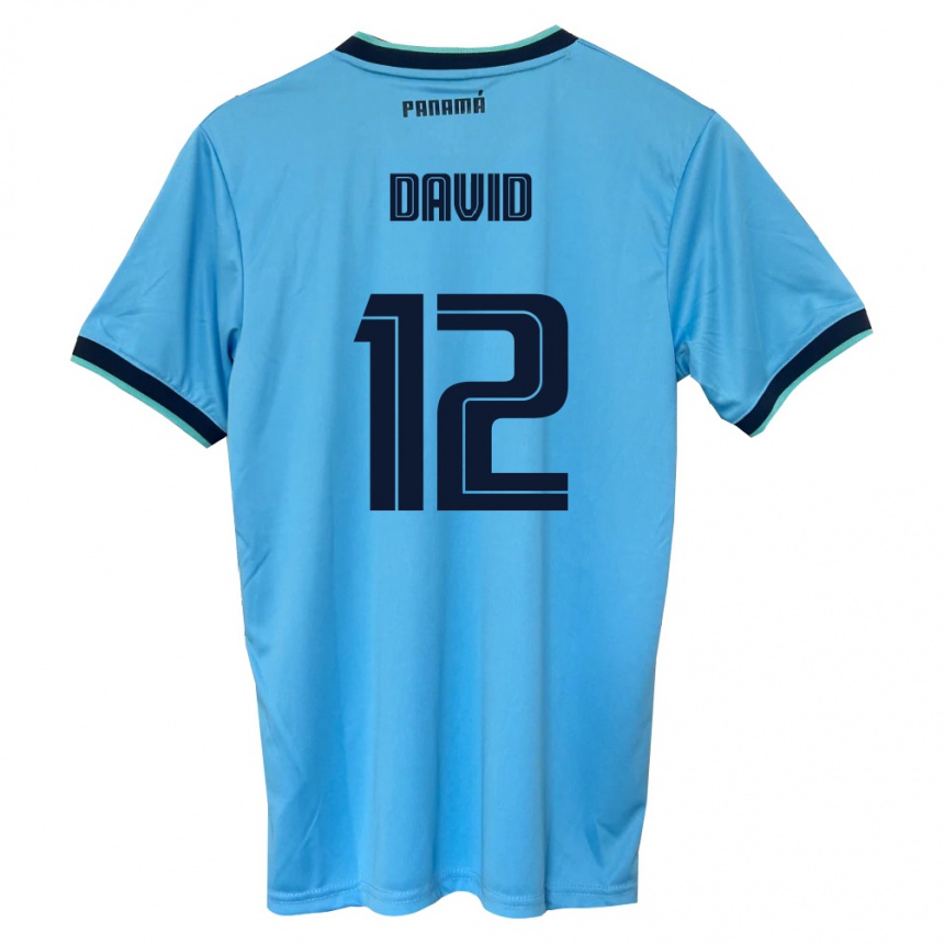ילדים כדורגל פנמה Said David #12 כחול שמיים שחור הרחק ג'רזי 26-28