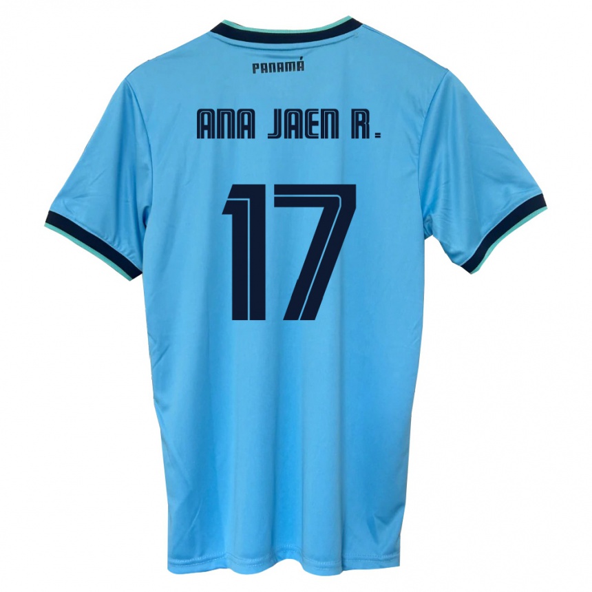ילדים כדורגל פנמה Ana Jaén Rodríguez #17 כחול שמיים שחור הרחק ג'רזי 26-28
