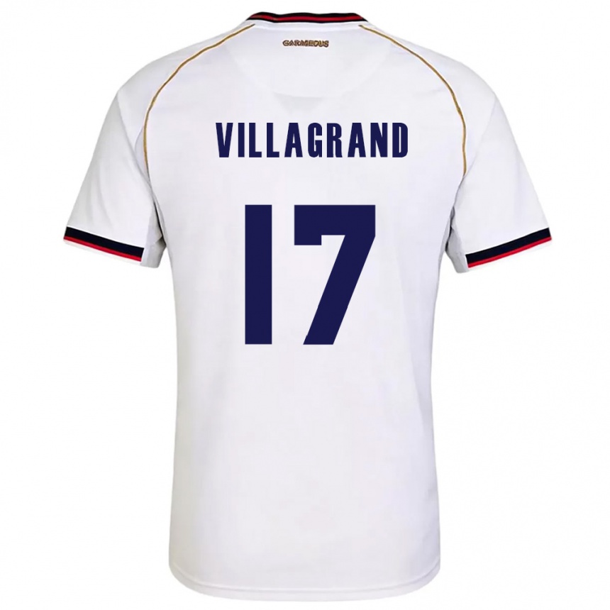 ילדים כדורגל פנמה Gabriela Villagrand #17 לבן אדום הרחק ג'רזי 26-28