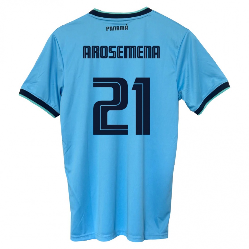 ילדים כדורגל פנמה Pablo Arosemena #21 כחול שמיים שחור הרחק ג'רזי 26-28