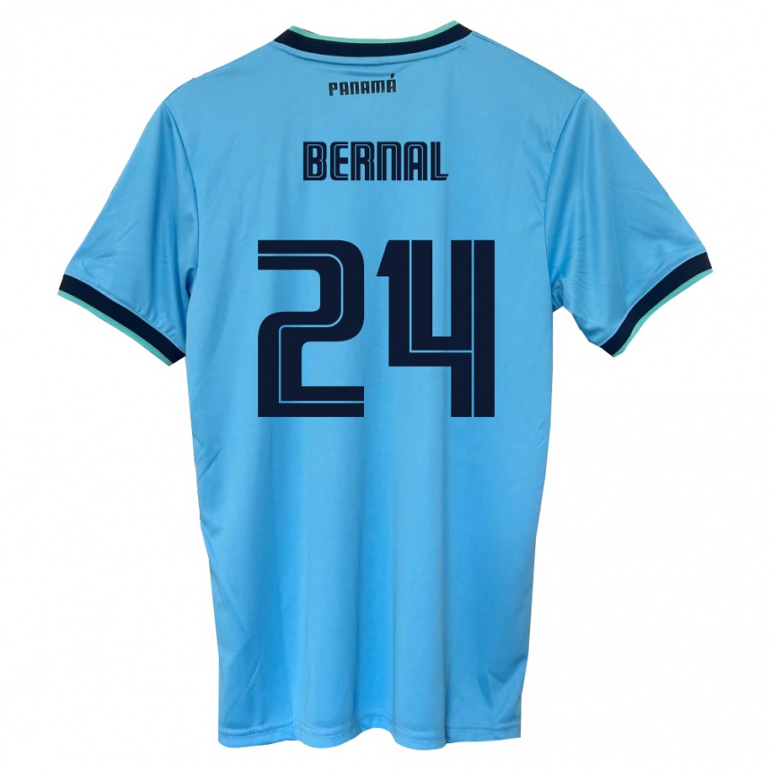 ילדים כדורגל פנמה Kevin Bernal #24 כחול שמיים שחור הרחק ג'רזי 26-28