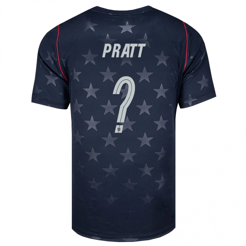 ילדים כדורגל ארצות הברית אוון פראט #0 שחור לבן אדום הרחק ג'רזי 26-28