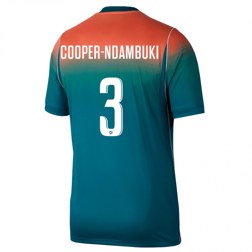 ילדים כדורגל אוֹסטְרַלִיָה Deklan Cooper-Ndambuki #3 ירוק ורוד הרחק ג'רזי 26-28