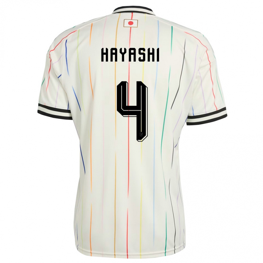 ילדים כדורגל יַפָּן Teon Hayashi #4 לבן שחור הרחק ג'רזי 26-28