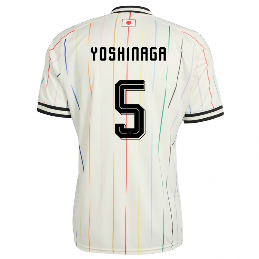 ילדים כדורגל יַפָּן Yumeki Yoshinaga #5 לבן שחור הרחק ג'רזי 26-28