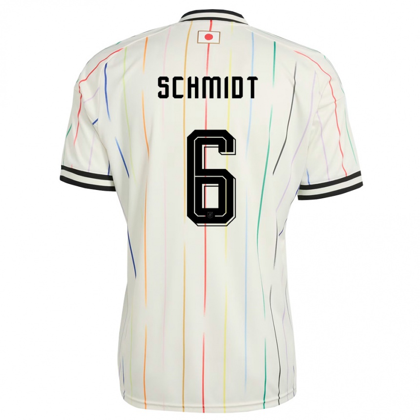 ילדים כדורגל יַפָּן Nick Schmidt #6 לבן שחור הרחק ג'רזי 26-28