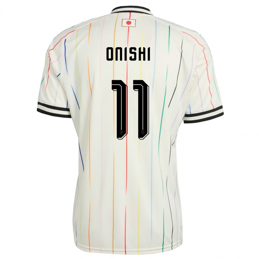 ילדים כדורגל יַפָּן Ritsu Onishi #11 לבן שחור הרחק ג'רזי 26-28