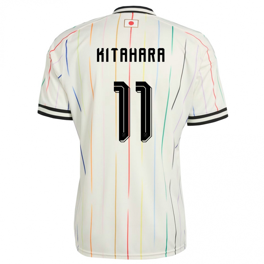 ילדים כדורגל יַפָּן Maki Kitahara #11 לבן שחור הרחק ג'רזי 26-28