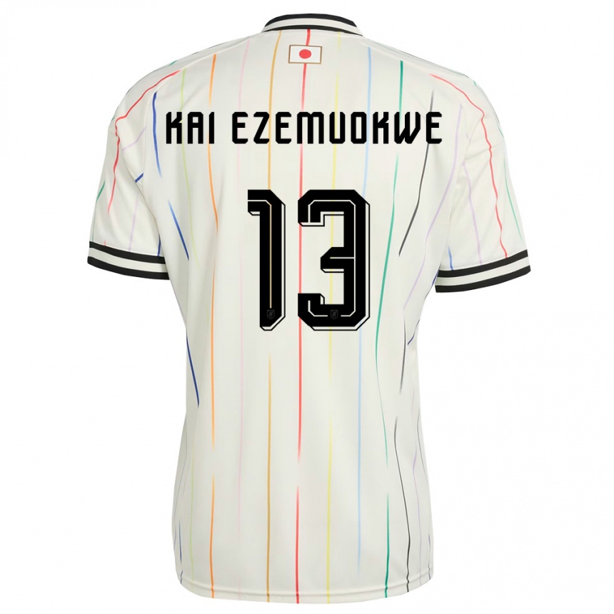 ילדים כדורגל יַפָּן Chimezie Kai Ezemuokwe #13 לבן שחור הרחק ג'רזי 26-28