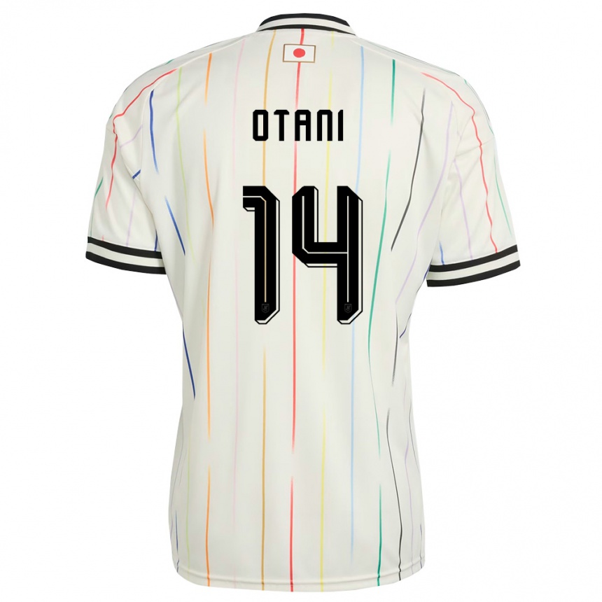 ילדים כדורגל יַפָּן Minato Otani #14 לבן שחור הרחק ג'רזי 26-28