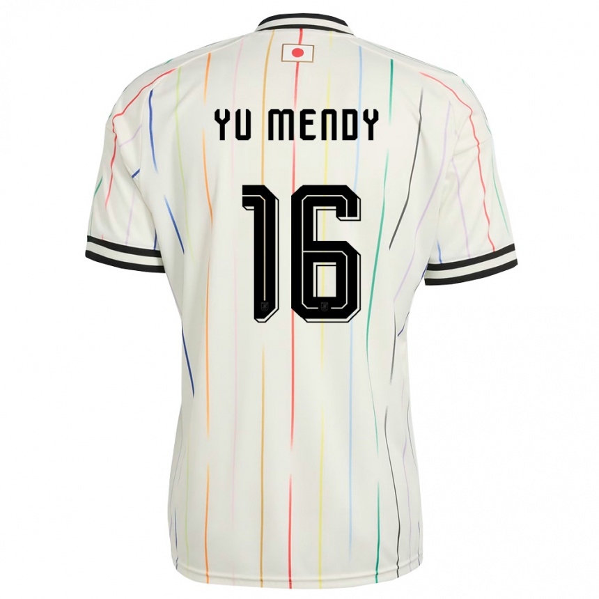 ילדים כדורגל יַפָּן Simon Yu Mendy #16 לבן שחור הרחק ג'רזי 26-28