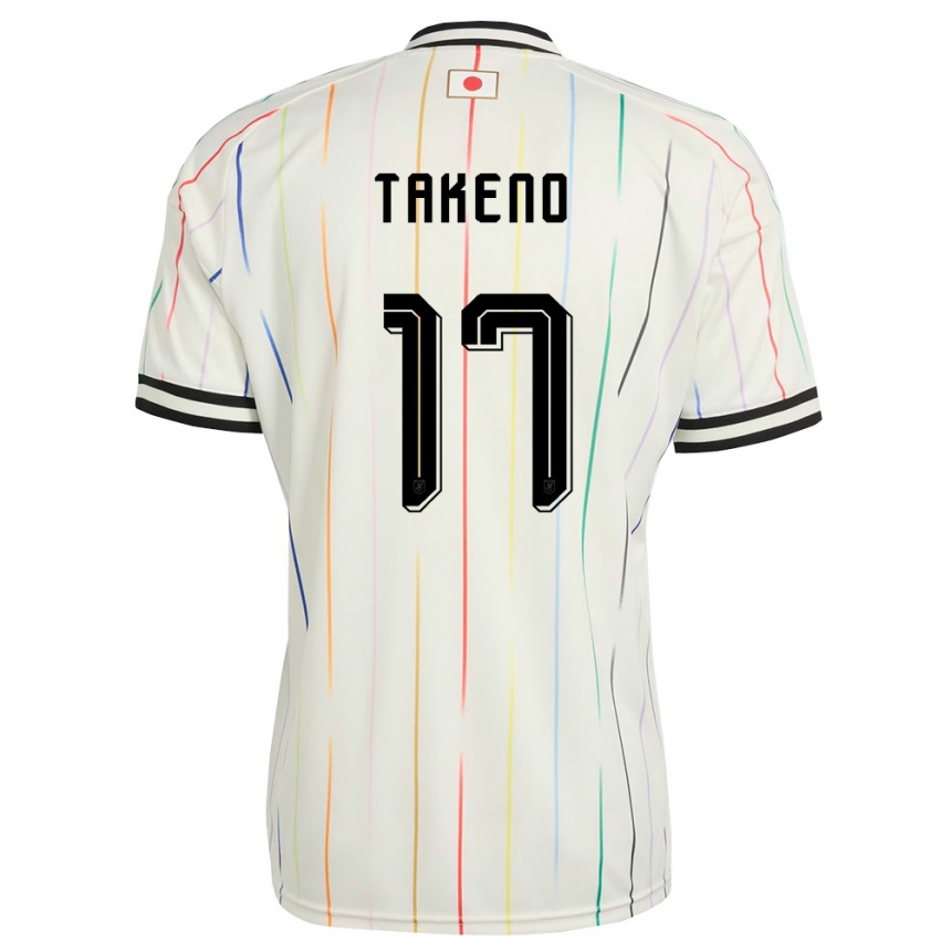 ילדים כדורגל יַפָּן Futa Takeno #17 לבן שחור הרחק ג'רזי 26-28