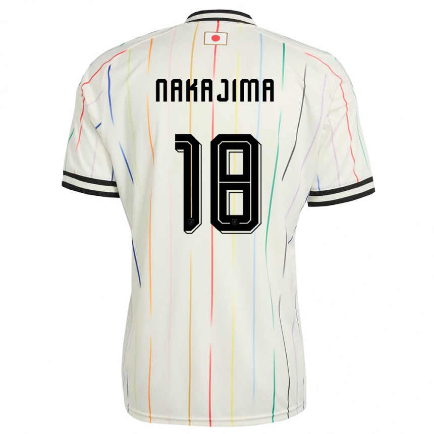 ילדים כדורגל יַפָּן Yotaro Nakajima #18 לבן שחור הרחק ג'רזי 26-28